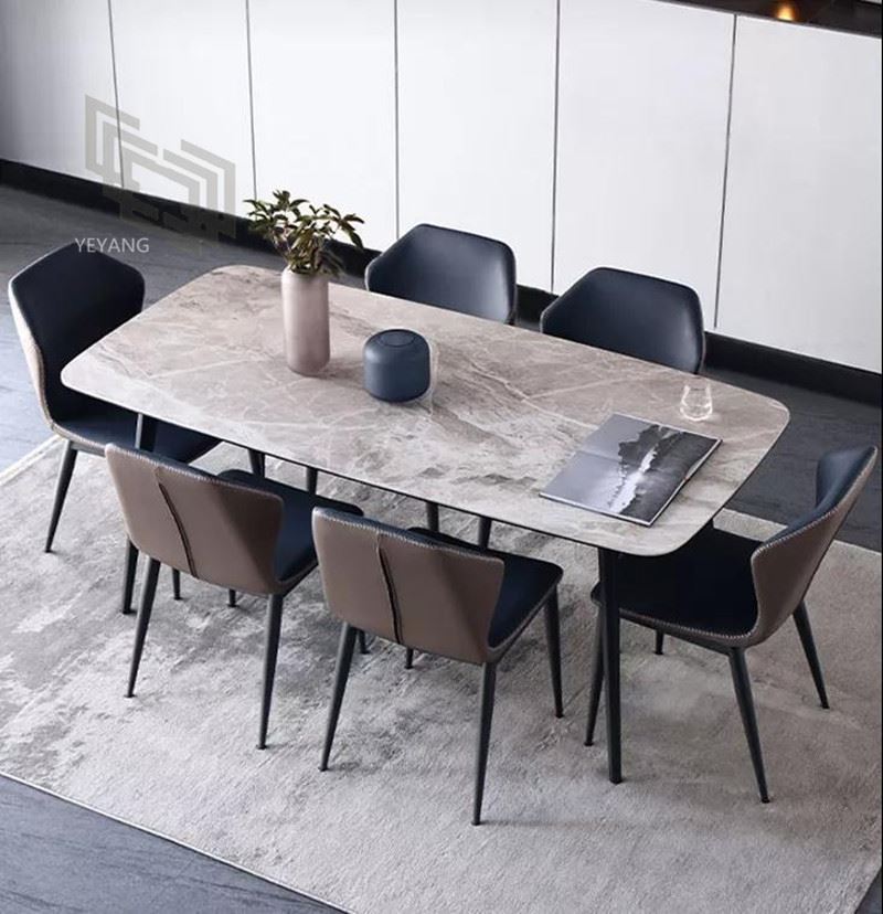 Grey sintered stone dining table 01