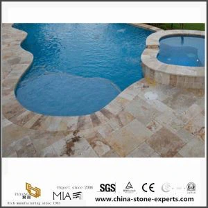 הסיטונאי טורקית Travertine הזהב מלוטשים אריחים עבור מלון ודקורציה בריכת שחייה