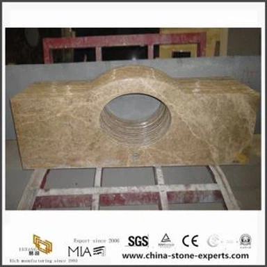 למינציה Emperador אור משיש Vanitytop עבור מטבח ושירותים