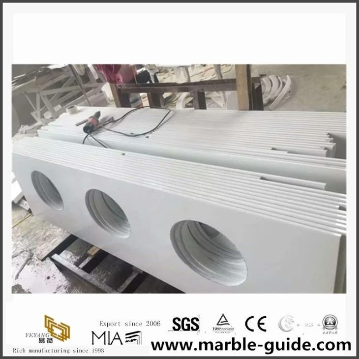 China Artificial White Quartz Countertops Cost For Bath, Hotel Rooms