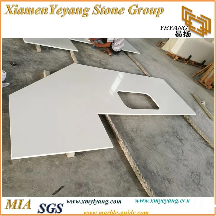 Pure White Quartz Kitchen Counterotps And Vanity Tops