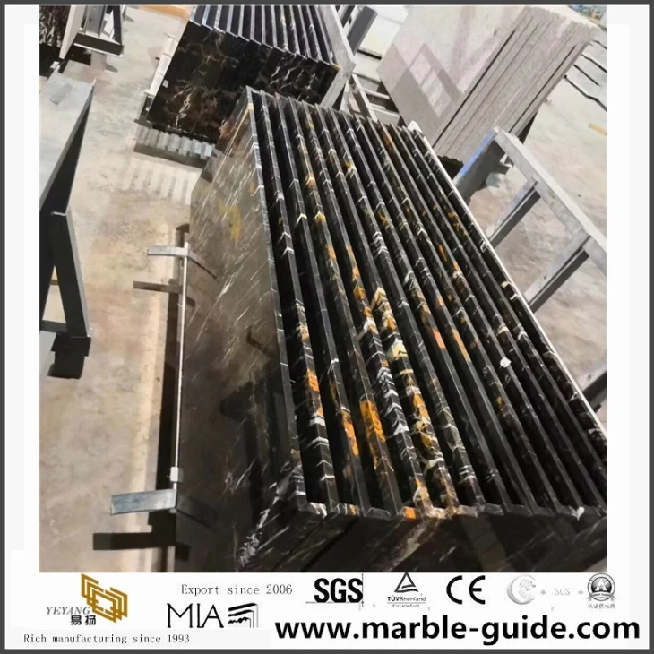 Golden Portoro Black Marble Countertops Wholesale