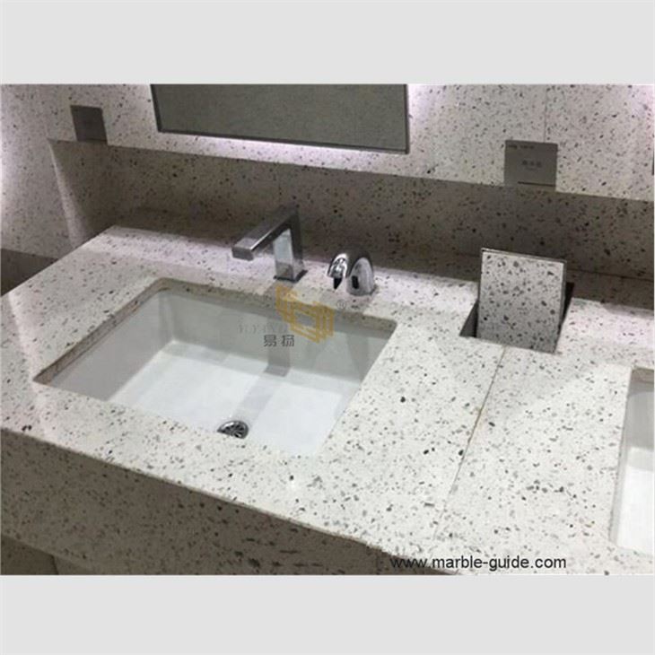 White Terrazzo Bathroom Vanity Top