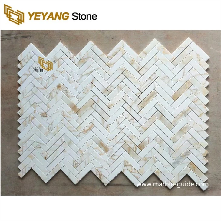 Calacatta Gold Marble Rectangle Tiles For Bathroom Wall Floor