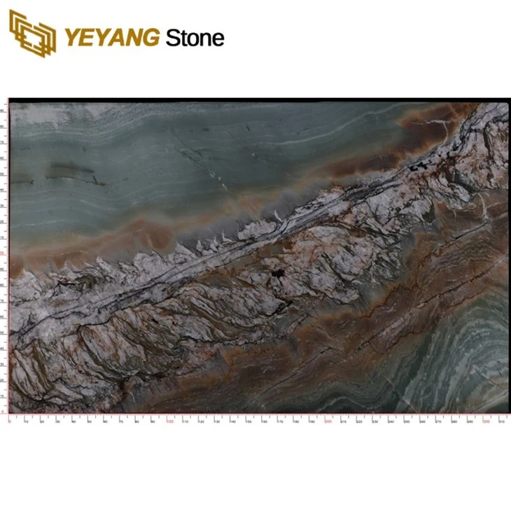 Natural Quartzite Slabs Winds Of Angel Green Luxury Stone for Mansion Interior Decoration