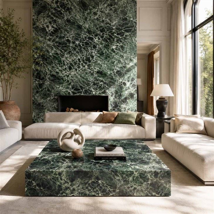 Luxury Prada Green Marble Countertop Slab suppliers